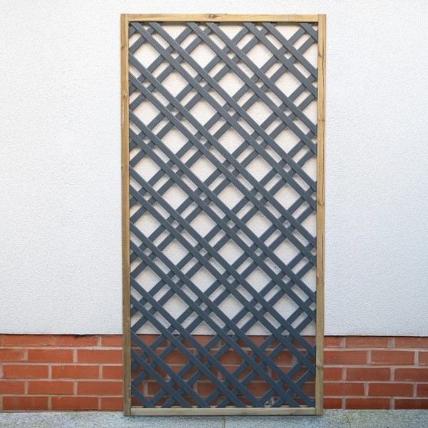 Grey Painted Lattice 180 x 90cm