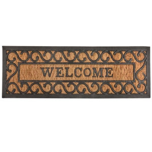 Welcome Rectangular Rubber And Coir Doormat