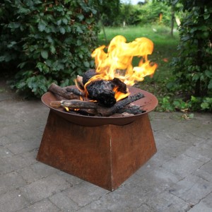 Round Fire Bowl On Stand