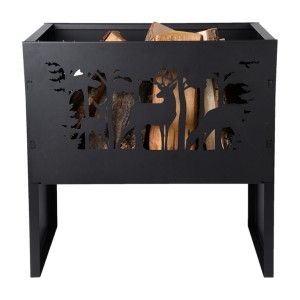 Deer Silhouette Rectangular Fire Basket