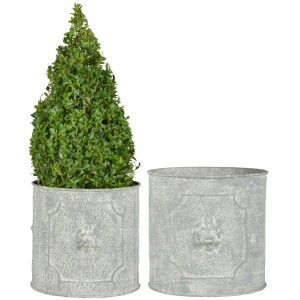 Round Lion Planters (Set Of 2)