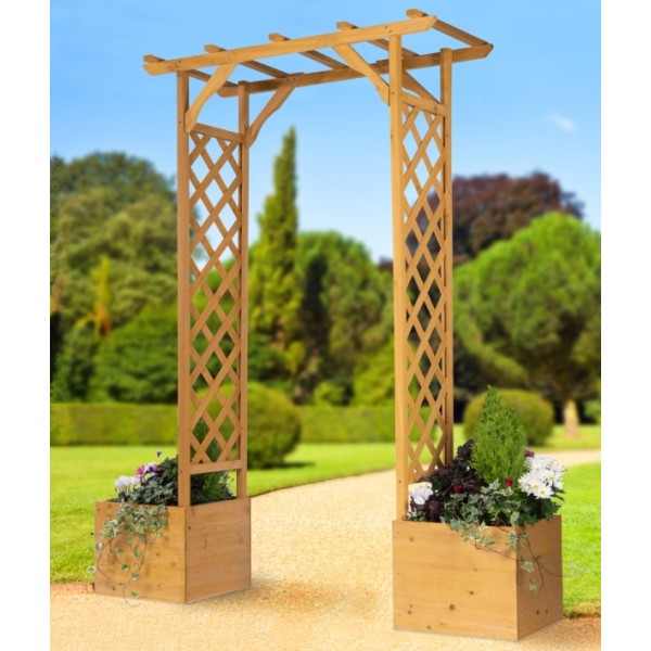Wooden Arch with Planters