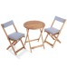 Raffles Acacia Bistro Set with Grey Cushions