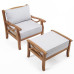 Sorrento Armchair and Footrest - Natural