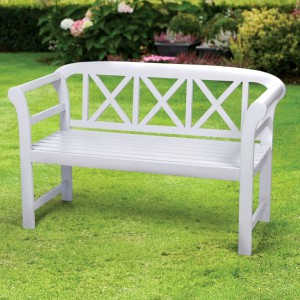 Bewdley Pearl White 2 Seater Garden Bench