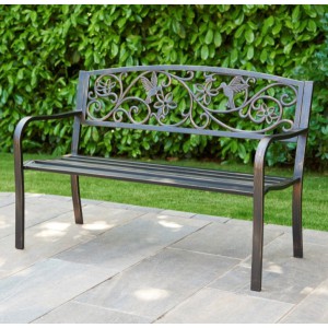 Hummingbird Garden Bench - Bronze