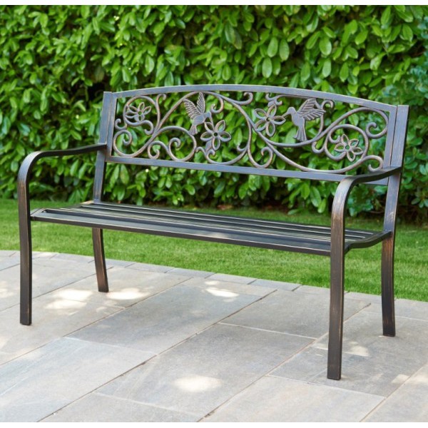 Hummingbird Garden Bench - Bronze