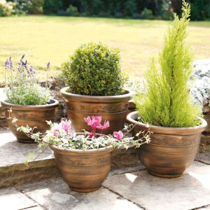 Antique Bronze Planters (Set of 4)