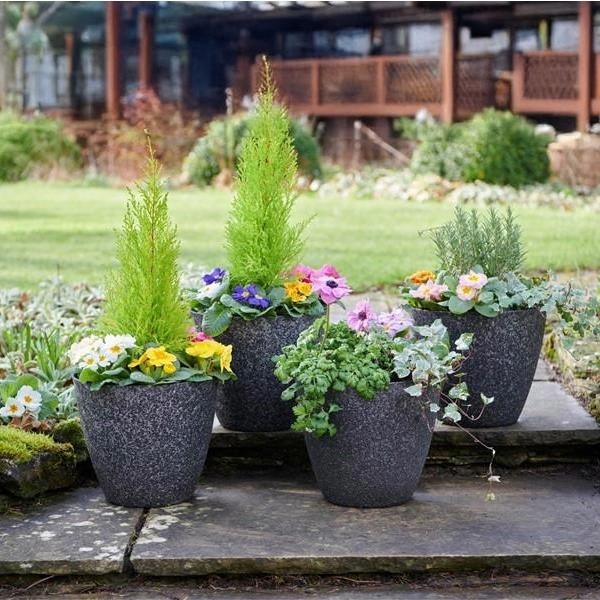 Granite Effect Planters (Pack of 4)