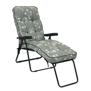 Renaissance Grey Padded Sun Lounger