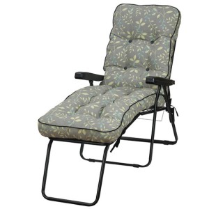 Country Teal Padded Sun Lounger