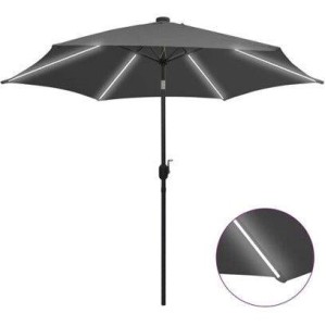 2.7m Crank & Tilt Led Parasol - Grey