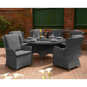 Vouvant Dining Set With Lazy Susan - Charcoal