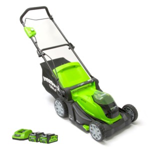 Greenworks 40V 41cm Cordless Lawnmower + Batteries + Charger
