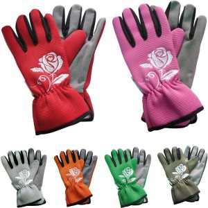 Ladies Embroidered Gardening Gloves (Size 8)