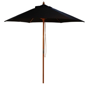 2.5m Wood Pulley Parasol - Black