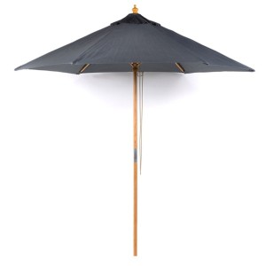 2.5m Wood Pulley Parasol - Dark Grey