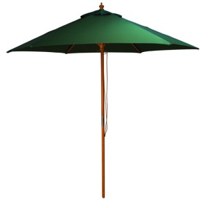 2.5m Wood Pulley Parasol - Green