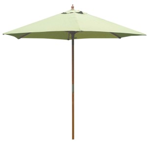 2.5m Wood Pulley Parasol - Light Green