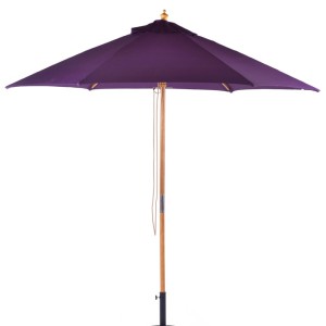 2.5m Wood Pulley Parasol - Purple