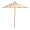 2.5m Wood Pulley Parasol - Natural