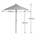 2.5m Wood Pulley Parasol - Green