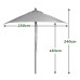 2.5m Wood Pulley Parasol - Navy Blue