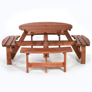 York Round Picnic Bench - Brown