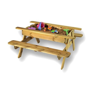 Children's Sandpit And Picnic Table
