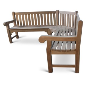 Queensbury Teak Corner Garden Bench (Fully Assembled)