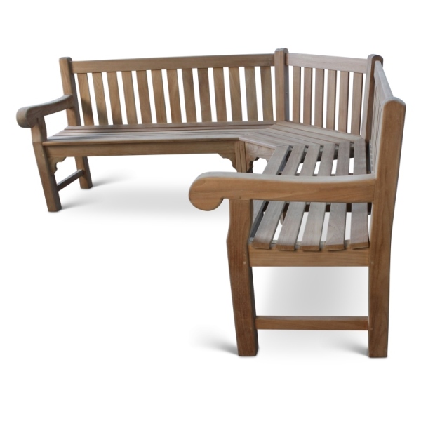 Queensbury Teak Corner Garden Bench (Fully Assembled)