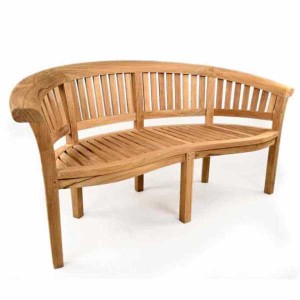 Windsor Teak 3 Seater Curved Bench (Fully Assembled)