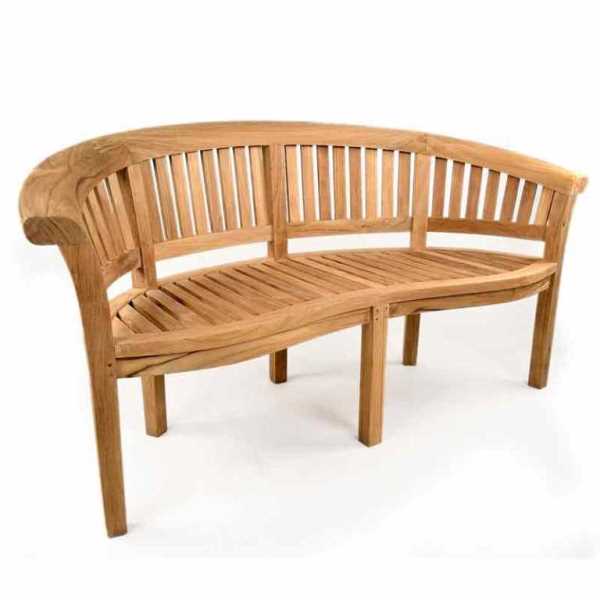Windsor Teak 3 Seater Curved Bench (Fully Assembled)