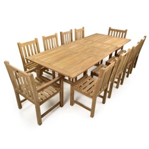 Jubilee Teak Extending 10 Seat Patio Dining Set