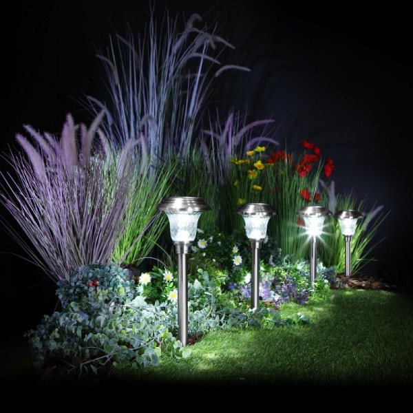 Set of 4 Stainless Steel Border Lights - Connectable