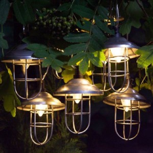 Solar Metal Lantern String Lights