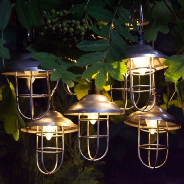 Solar Metal Lantern String Lights