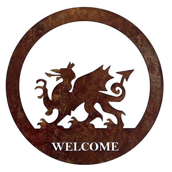 Welsh Dragon Welcome Wall Art