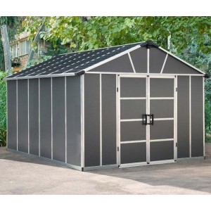 Palram Yukon 11 x 13 Plastic Shed - Grey