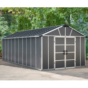 Palram Yukon 11 x 21.3 Plastic Shed - Grey