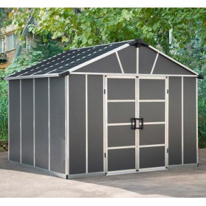 Palram Yukon 11 x 9 Plastic Shed - Grey