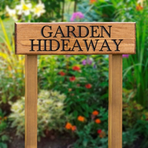 Personalised Engraved Garden Sign With Posts - 30cm