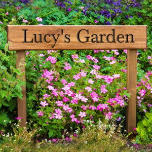 Personalised Engraved Garden Sign With Posts - 60cm