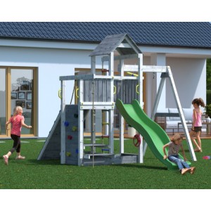 Activer Grey & White Climbing Frame With Swing