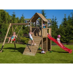 Adventure Peaks Fortress with Slide, Climbing Rope & Swing