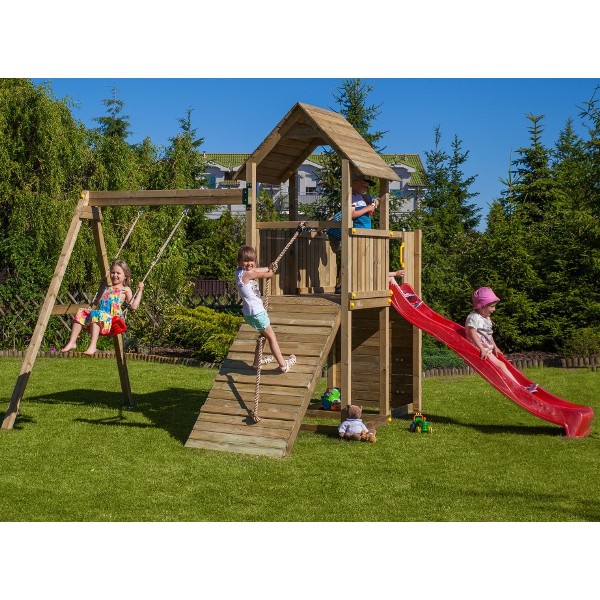 Adventure Peaks Fortress with Slide, Climbing Rope & Swing