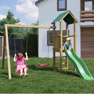 Lucas Pressure Treated Climbing Frame with Swings and Slide