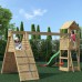 Fleppi Pressure Treated Climbing Frame with Swings and Slide