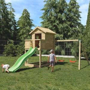 Galaxy Pressure Treated Playfort with Swings and Slide