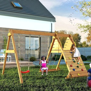 Spider King Pressure Treated Climbing Frame with Swings